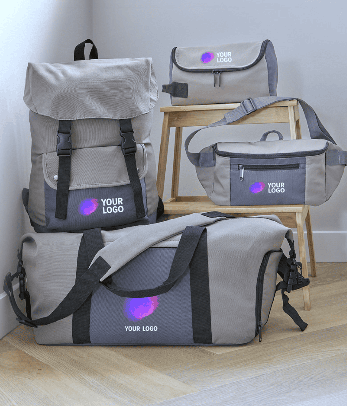 YourLogo.uk image of branded bags and cases